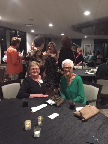 Patti Palmer and Linda LaPointe catching up.